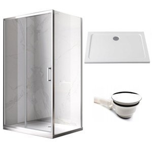 BPS-koupelny Obdélníkový sprchový kout HYD-OK103B 110x80 chrom/transparent + vanička HYD-OSV-ST03A bílá