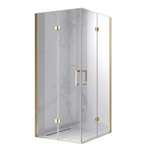 BPS-koupelny Čtvercový sprchový kout HYD-SK08B 90x90 zlatý/transparent