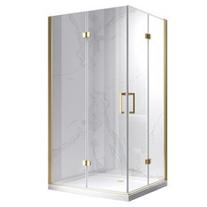 BPS-koupelny Obdélníkový sprchový kout HYD-OK122 100x90 zlatý/transparent