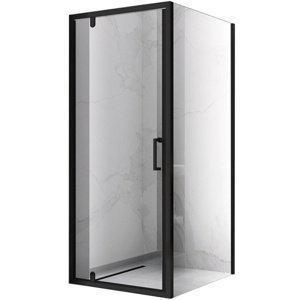 BPS-koupelny Čtvercový sprchový kout HYD-OK04B 80x80 černá/transparent