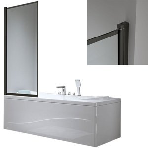 BPS-koupelny Jednodílná vanová zástěna HYD-PR03 70x140 černá/transparent