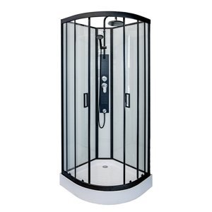 BPS-koupelny Hydromasážní box HYD-Porto 01A 80x80 cm černá/transparent