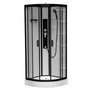 BPS-koupelny Hydromasážní box HYD-Lara 02A 80x80 cm černá/transparent