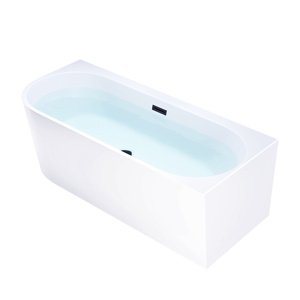 BPS-koupelny Volně stojící rohová akrylátová vana HYD-MER509B pravá 150x75 bílá, odtokový komplet černý