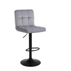 BPS-koupelny Velurová barová židle RAFA HYD-3655, šedá-černá