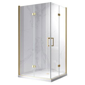 BPS-koupelny Obdélníkový sprchový kout HYD-OK12D 120x80 zlatá/transparent
