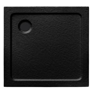 BPS-koupelny Čtvercová akrylátová sprchová vanička HYD-SSV-SILK 70x70 černá