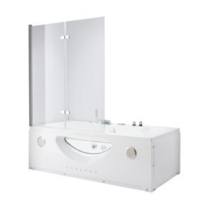 BPS-koupelny Dvoudílná vanová zástěna HYD-KPA-1200 120x140 chrom/transparent