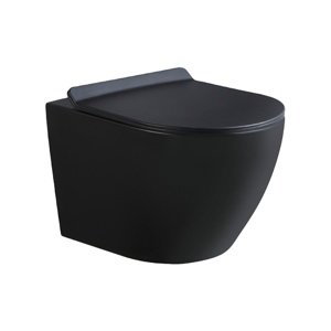 BPS-koupelny Závěsná WC mísa se SoftClose sedátkem HYD-4150, černá