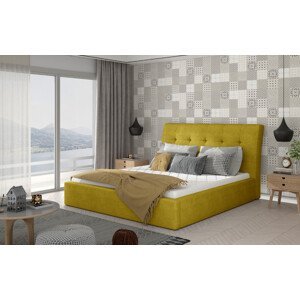 Eltap Čalouněná postel Inge s úložným prostorem Materiál potahu: Omega 68 - žlutá, Rozměr: 140x200