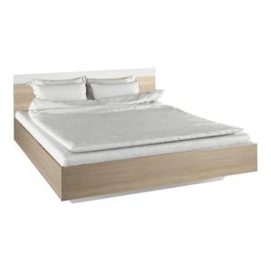 Kondela Manželská postel, dub sonoma / bílá, 180x200, GABRIELA