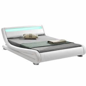 Kondela Moderní postel s RGB LED osvětlením, bílá, 180x200, FILIDA