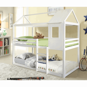 Kondela Montessori patrová postel, bílá, 90x200, Atrisa
