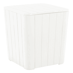 Kondela Zahradní úložný box / příruční stolek, bílá, IBLIS