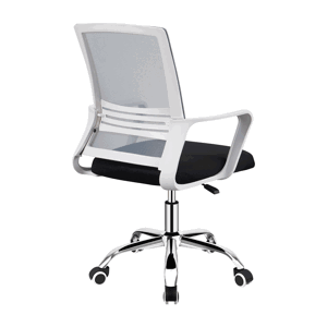 Kondela Kancelářská židle, síťovina šedá / látka černá / plast bílý, APOLO 2 NEW