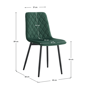 Kondela Jídelní židle, smaragdová Velvet látka/kov, DAMIA TYP 2