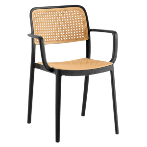 Kondela Stohovatelná židle, černá/béžová, RAVID TYP 2