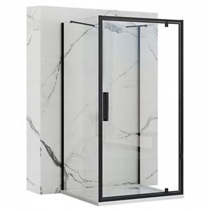 3-stěnný čtvercový sprchový kout REA RAPID SWING 80/dveře x 80/pevná stěna cm, černý
