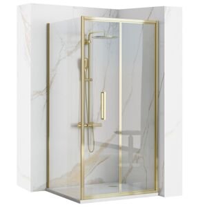 Sprchový kout REA RAPID FOLD 100/dveře x 90/zástěna cm, zlatý
