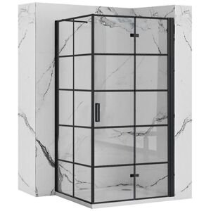 Sprchový kout REA MOLIER 90/dveře x 80/zástěna cm, černý