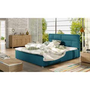Eltap Čalouněná postel Latina s úložným prostorem Materiál potahu: Mat Velvet 75 - modrá, Rozměr: 140x200