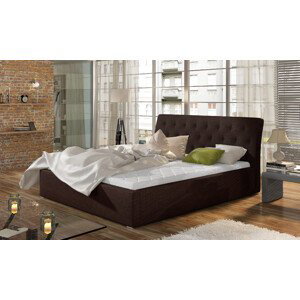 Eltap Čalouněná postel Milano s úložným prostorem Materiál potahu: Sawana 26 - tmavě hnědá, Rozměr: 140x200