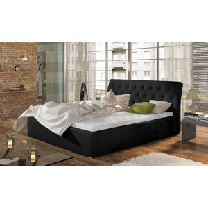 Eltap Čalouněná postel Milano s úložným prostorem Materiál potahu: Soft 11 - černá, Rozměr: 140x200