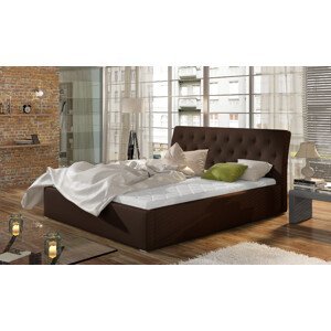 Eltap Čalouněná postel Milano s úložným prostorem Materiál potahu: Soft 66 - tmavě hnědá, Rozměr: 140x200