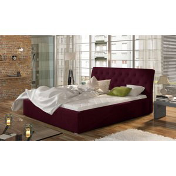 Eltap Čalouněná postel Milano s úložným prostorem Materiál potahu: Mat Velvet 68 - tmavě fialová, Rozměr: 140x200