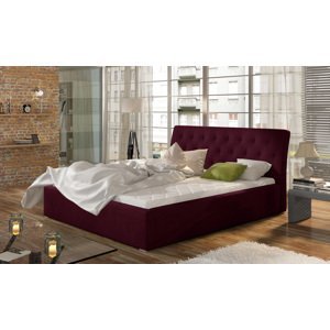 Eltap Čalouněná postel Milano s úložným prostorem Materiál potahu: Mat Velvet 68 - tmavě fialová, Rozměr: 200x200