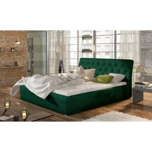 Eltap Čalouněná postel Milano s úložným prostorem Materiál potahu: Kronos 19 - tmavě zelená, Rozměr: 140x200