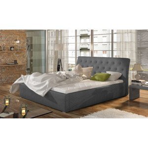 Eltap Čalouněná postel Milano s úložným prostorem Materiál potahu: Jasmine 96 - tmavě šedá, Rozměr: 140x200