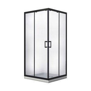 Besco Čtvercový sprchový kout MODERN BLACK SQ 80x80 (90x90), výška 190 cm Varianta: rozměry: 90x90 cm, kód produktu: MODERN BLACK SQ 90190 T, MKB-90-190-C, profily: černá, výplň: transparent