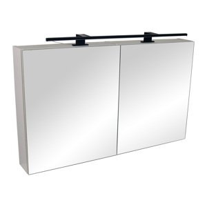 BPS-koupelny Zrcadlová skříňka s LED osvětlením Montana 100 ZS LED-B, černá