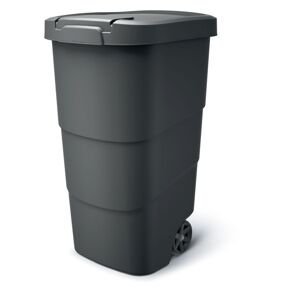 Prosperplast Zahradní popelnice s kolečky WHEELER antracit s recyklovaným černým víkem kód produktu: NBWB90-S411*, rozměry (cm): 58,3x39,4x78,3, objem (l): 90
