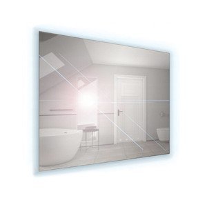BPS-koupelny Zrcadlo závěsné s LED podsvětlením po obvodu Nikoletta LED 1 Typ: bez vypínače, kód produktu: Nikoletta LED 1/80, rozměry: 80x65 cm
