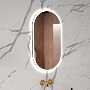 BPS-koupelny Zrcadlo s pískovaným okrajem a LED podsvícením po obvodu Nikoletta LED 15 Typ: bez vypínače, Rozměry (cm): 50x90 - (Nikoletta LED 15/50)