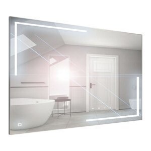 BPS-koupelny Zrcadlo závěsné s pískovaným motivem a LED osvětlením Nikoletta LED 3 Typ: dotykový vypínač, kód produktu: Nikoletta LED 3/120, rozměry: 120x65 cm