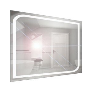 BPS-koupelny Zrcadlo závěsné s pískovaným motivem a LED osvětlením Nikoletta LED 6 Typ: bez vypínače, kód produktu: Nikoletta LED 6/100, rozměry: 100x65 cm