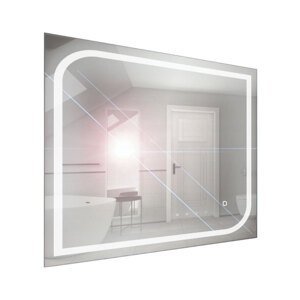 BPS-koupelny Zrcadlo závěsné s pískovaným motivem a LED osvětlením Nikoletta LED 6 Typ: dotykový vypínač, kód produktu: Nikoletta LED 6/80 TS, rozměry: 80x65 cm