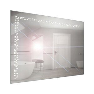 BPS-koupelny Zrcadlo závěsné s pískovaným motivem a LED osvětlením Nikoletta LED 7 Typ: bezdotykový vypínač s pohybovým senzorem, kód produktu: Nikoletta LED 7/100 SM, rozměry: 100x65 cm