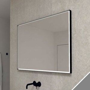 BPS-koupelny Zrcadlo v kovovém rámu s LED osvětlením po obvodu Nikoletta LED 14 ALU, hliník Typ: dotykový vypínač, Rozměry (cm): 120x65 - (Nikoletta LED 14/120 TS ALU)