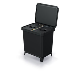 Prosperplast Odpadkový koš SYSTEMA 2x10 litrů Barva: Černá, kód produktu: NKS30W2-S411*, rozměry (cm): 39x29,5x41