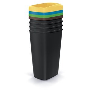Prosperplast Odpadkový koš COMPACTA Q SET kód produktu: NSBO45S4, objem (l): 45, počet košů: 4