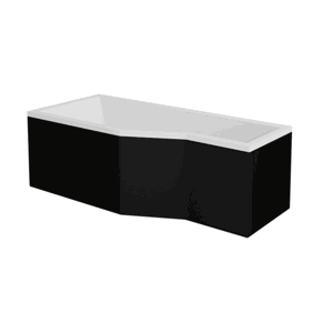 Besco Krycí panel k atypické vaně Integra Black P 150x75 (170x75), černý Barva: Černá mat, Rozměry: 150x75x52 cm, UNIVERZÁLNÍ, Varianta: Integra Black P 150 P/L, #OAI-150-NSC