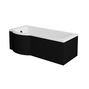 Besco Krycí panel k atypické vaně Inspiro Black P 150x70 (160x70, 170x70), černý Barva: Černá mat, Rozměry: 170x70x51,5 cm, UNIVERZÁLNÍ, Varianta: Inspiro Black P 170 P/L, #OAI-170-IIC