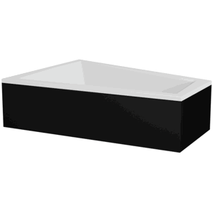 Besco Krycí panel k asymetrické vaně Intima Duo Black P 170x125 (180x125), černý Barva: Černá mat, Rozměry: 170x125x52 cm, UNIVERZÁLNÍ, Varianta: Intima Duo Black P 170 P/L, OAID-170-NSC