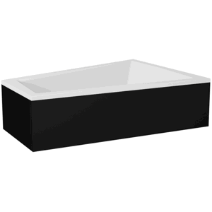 Besco Krycí panel k asymetrické vaně Intima Duo Black P 170x125 (180x125), černý Barva: Černá mat, Rozměry: 180x125x52 cm, UNIVERZÁLNÍ, Varianta: Intima Duo Black P 180 P/L, OAID-180-NSC