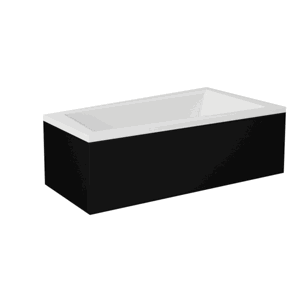 Besco Krycí panel k asymetrické vaně Intima Black P 150x85 (160x90), černý Barva: Černá mat, Rozměry: 160x90x52 cm, UNIVERZÁLNÍ, Varianta: Intima Black P 160 P/L, OAIT-160-NSC