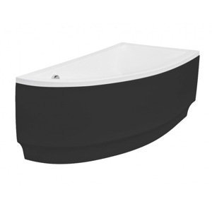 Besco Krycí panel k asymetrické vaně Praktika Black P 140x70 (150x70), černý Barva: Černá mat, Rozměry: 140x70x54 cm, PRAVÁ, Varianta: Praktika Black 140 P P, OAP-140-NPC